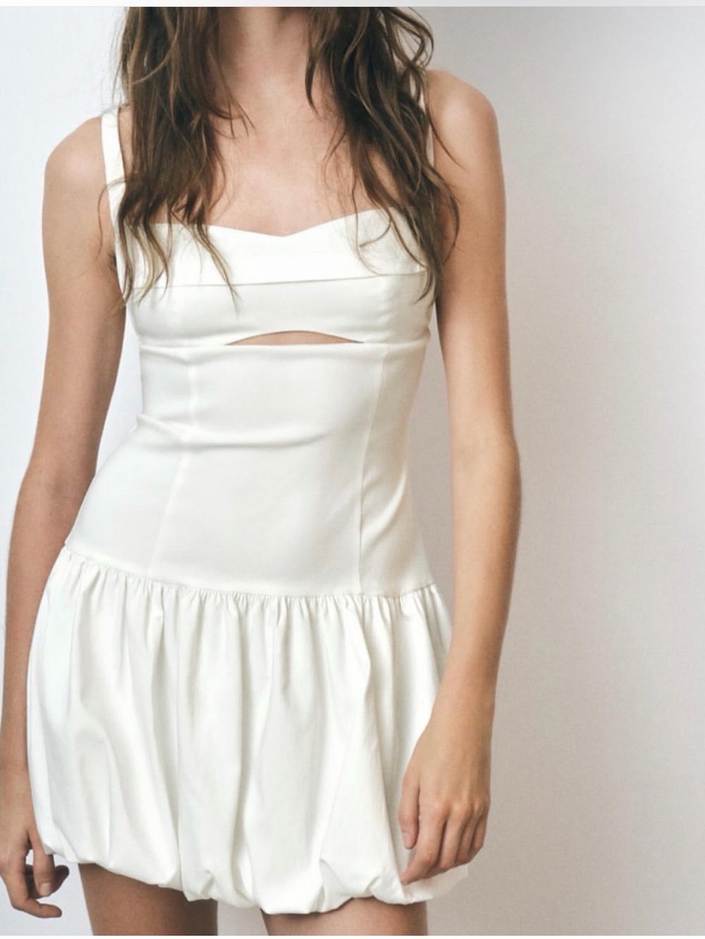 Zara White Mini Dress with Cutout